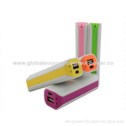 Power Bank with 1,800-2,600mAh Capacity, 5V/500mAh OutputNew